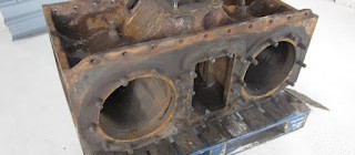 Dunrobin - work starts on replacing the cylinder block...