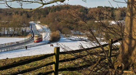 Trams and sleighs in the snow...